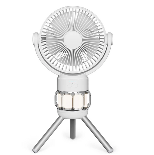 Multi-Function Camping Fan: USB Chargeable, Stand, Light, Power Bank (10,000mAh)